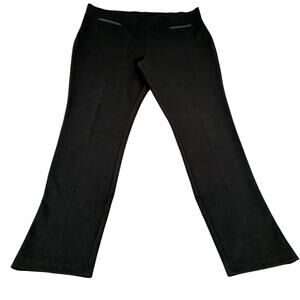 Women's Chaps Pull On Black Straight Leg Ponte Pant Size L